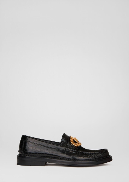 Versace Mock Croc Medusa Chain Loafers Herr - 204159DQN